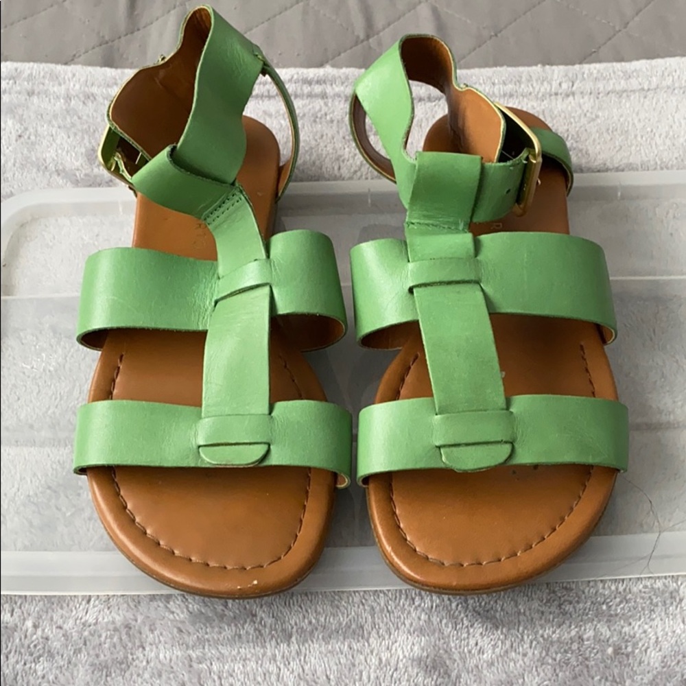 Franco Sarto green strappy sandals
